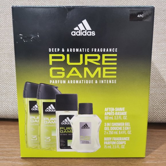 Adidas 4PC Deep & Aromatic Fragrance Pure Game NEW - Picture 1 of 4